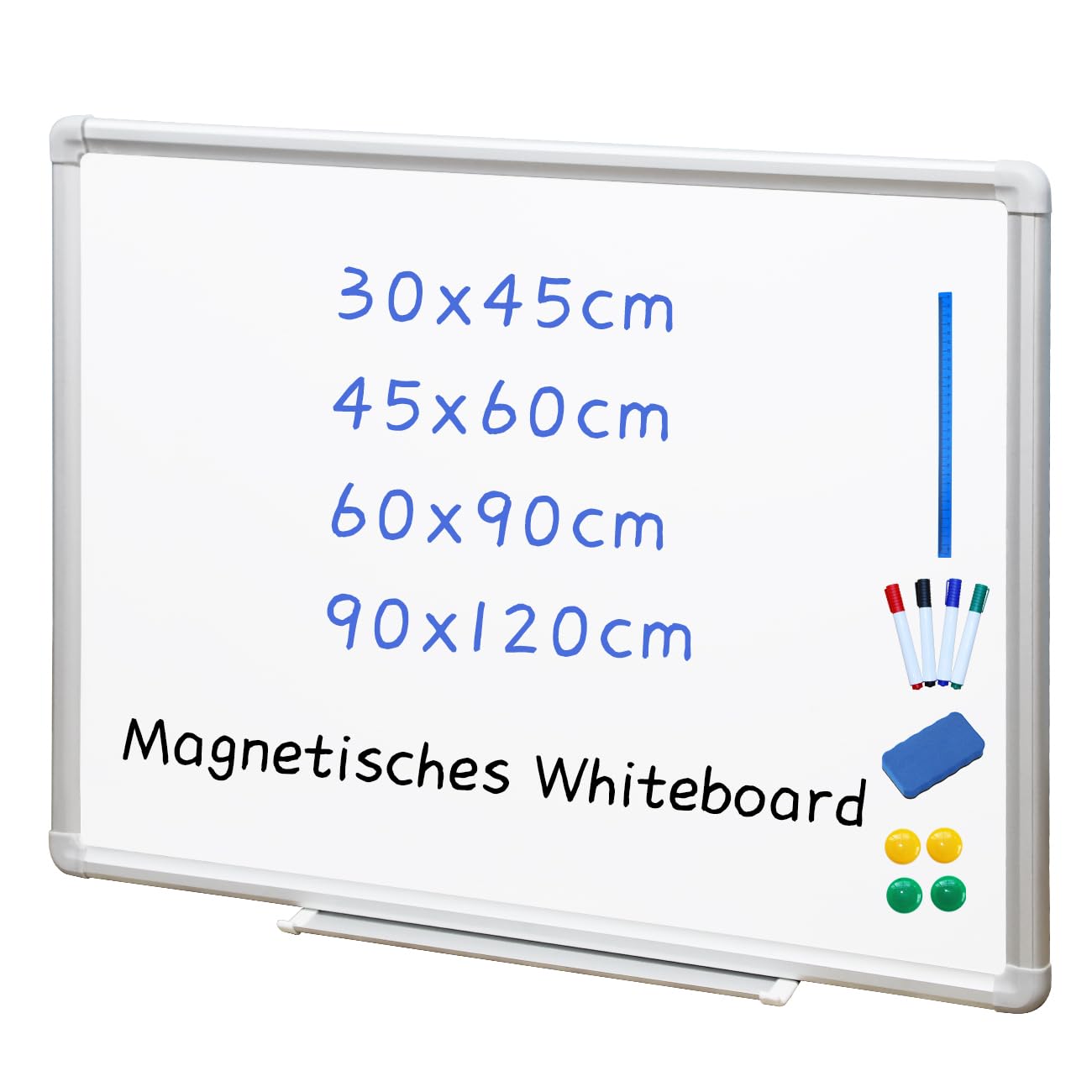 DEVELOP Magnetisches Whiteboard 60x90 cm mit Aluminiumrahmen