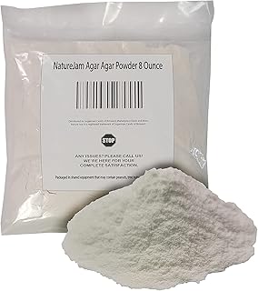 NatureJam Agar Agar Powder 8 Ounce-Premium Gel Strength Gelatin Substitute For Vegans-Stronger Strength
