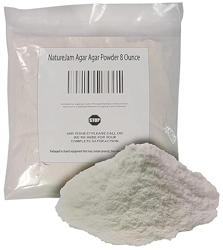 NatureJam Polvo de agar de agar de 8 onzas, sustituto de gelatina de alta calidad para veganos, fuerza más fuerte