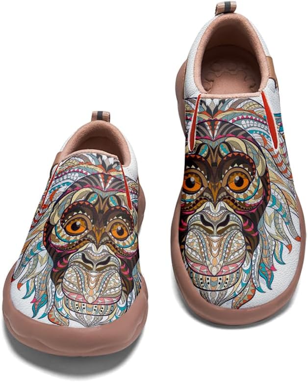 Kid's Walking Travel Shoes Microfiber Casual Slip On Loafers Lightweight Comfort Fashion Sneaker Animal Ethnic Totem