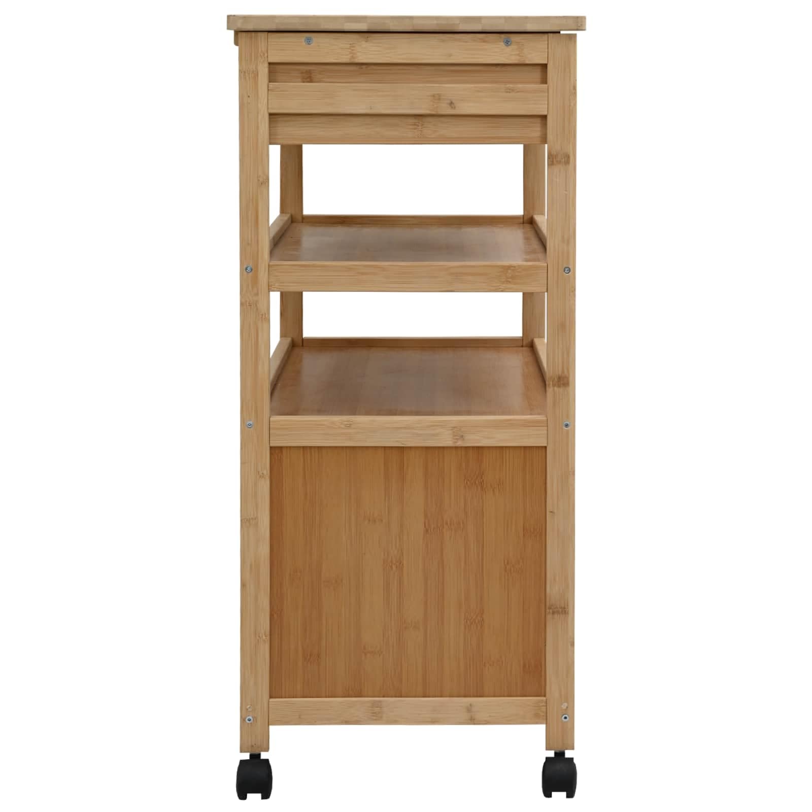 Chariot de cuisine avec roulettes en bambou naturel 59,5 x 36 x 82