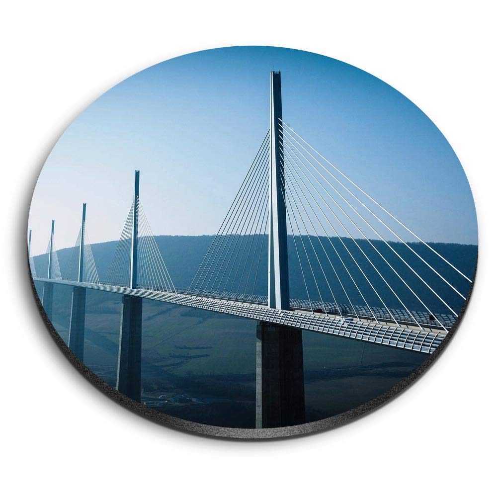 1 x Round MDF Magnet - Millau Viaduct France Bridge 8903