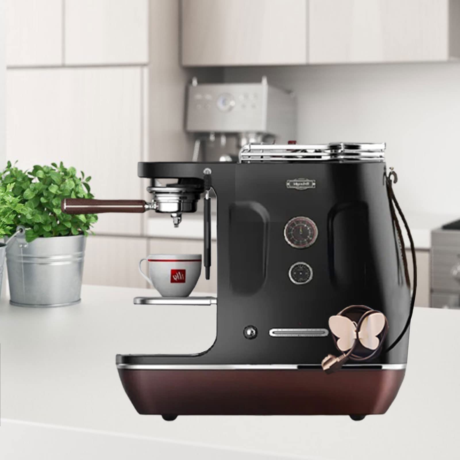 Kabelopwikkelaar, 6 stuks kabelorganizer voor keukenapparaten, zelfklevend, kabelclips voor koffiezetapparaat en airfryer (S1