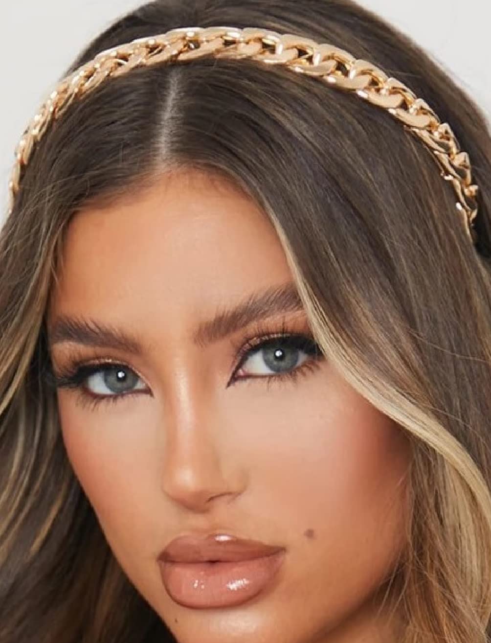 OOMPHelicious Jewellery Gold Tone Link Chain Embellished HairBand For Women & Girls