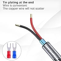 Vista 2 de Adaptador de cable RCA a altavoz, paquete de 2 unidades de 6.6 pies, conector macho de enchufe, mejora la transmisión de sonido, cable de reparación
