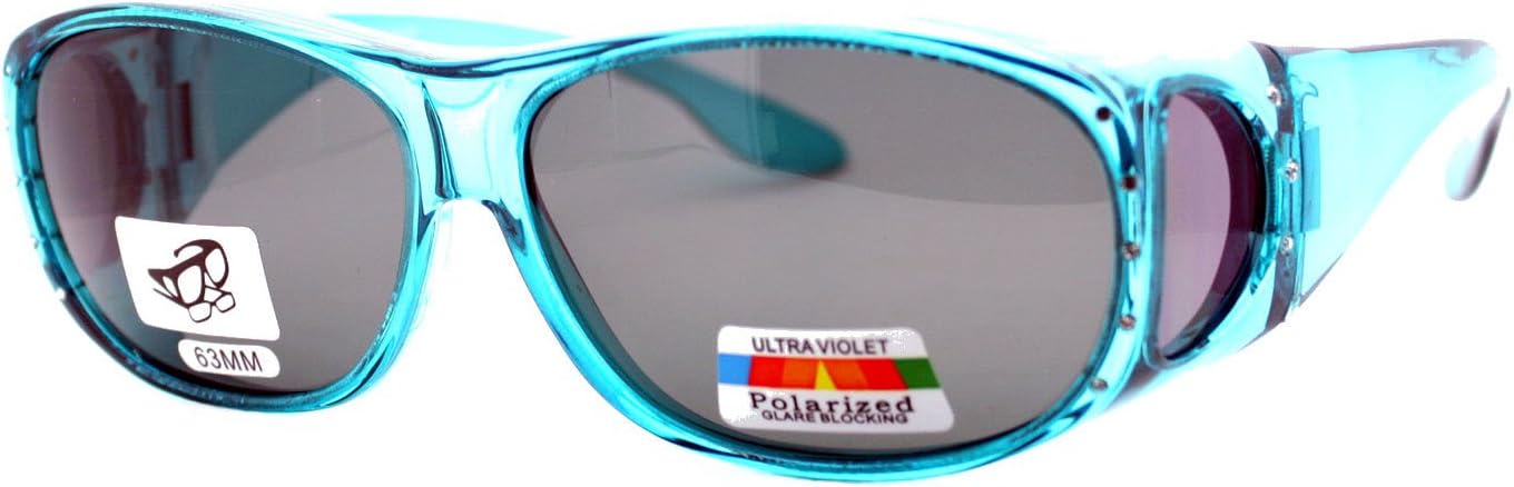 Womens Polarized Fit Over Glasses Rhinestone Sunglasses Oval Rectangular
