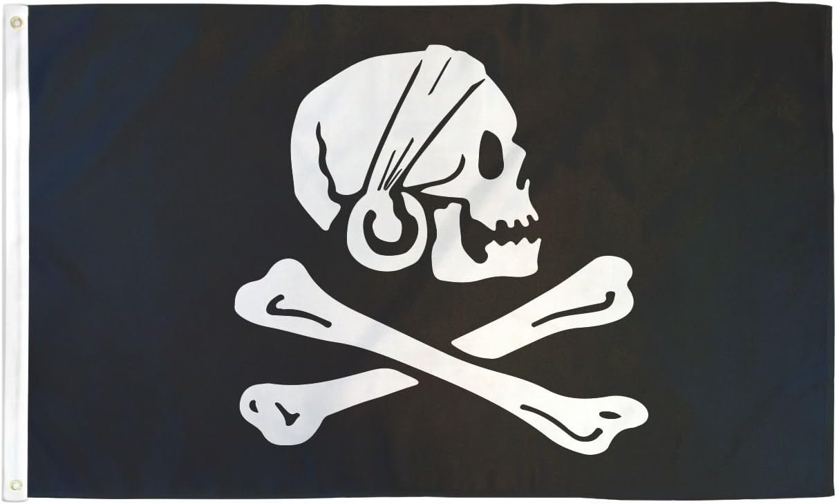 AZ FLAG - Pirate Henry Avery Black Flag - 3x5 Ft - 100D Polyester Skull Pirates Banner with Two Metal Grommets - Fade Resistant - Vivid Colors - 3' x 5' Feet - 150x90 Cm