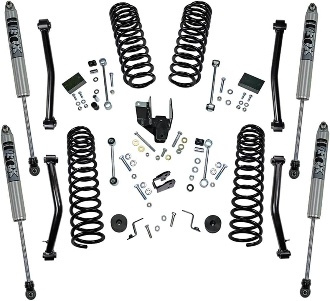 RealTruck SUPERLIFT SUSPENSION 4" Lift Kit for Jeep Wrangler JL | Complete Lift Kit with Front & Rear Fox 2.0 Series Shocks and Lower Link Arms | K184F | Fits 2018-2023 Jeep Wrangler JLU 4 Door