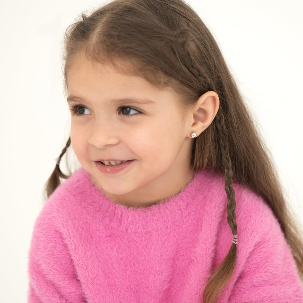 925 Sterling Silver Polished Basketball Safety Screw Back Earrings For Little Girls and Preteens - Children's Sports Ball Stud Earrings - Basketball Sports Themed Girls Earrings - Image 2