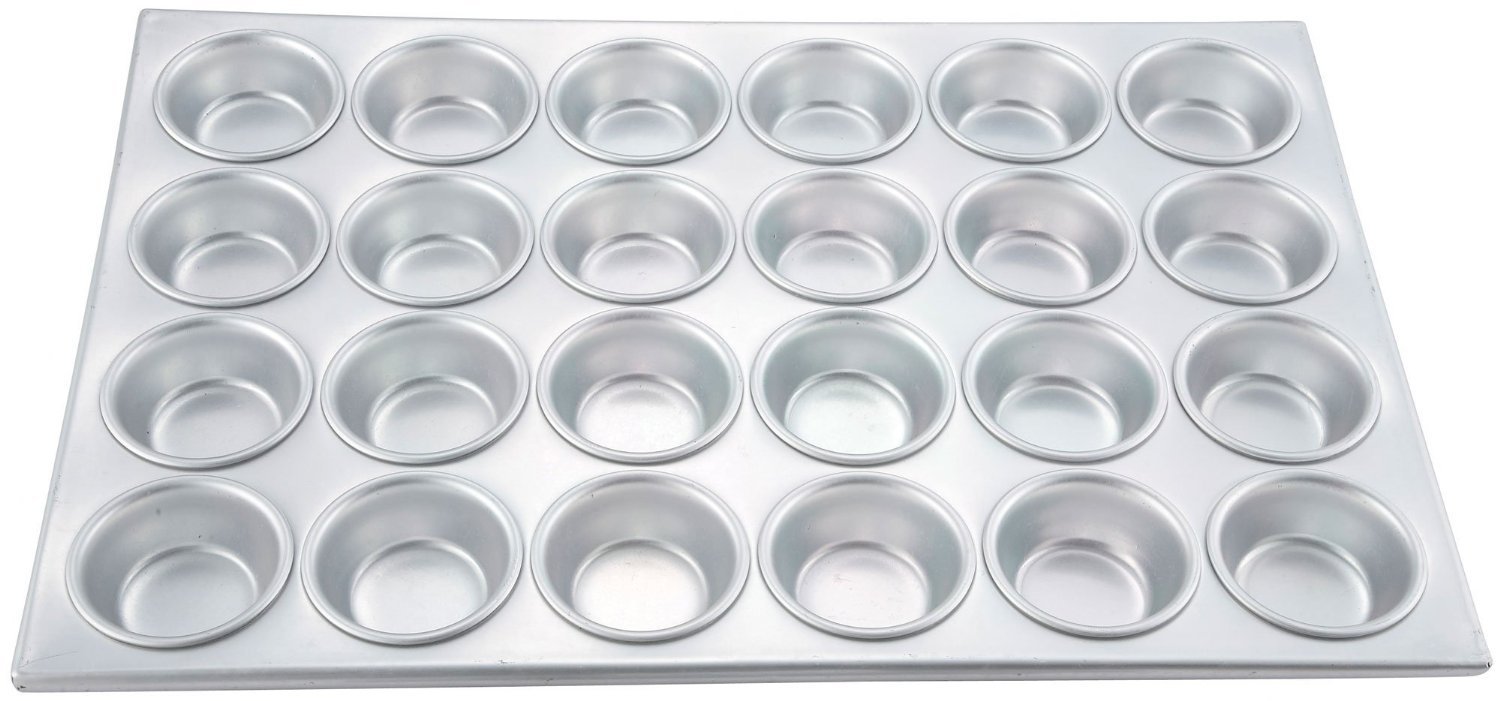 Winco AMF-24 24-Cup Non-stick Muffin and Cupcake Pan, Aluminum - Set of 6