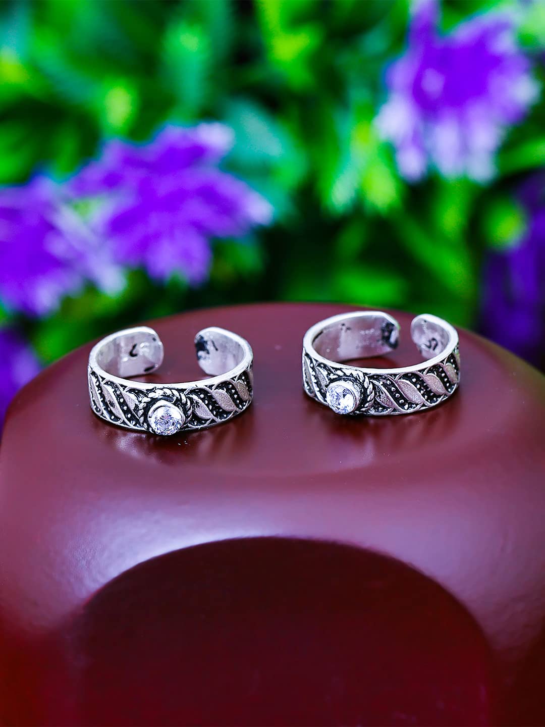 Sparkling 925 Sterling Valentine Toe Rings For Couples