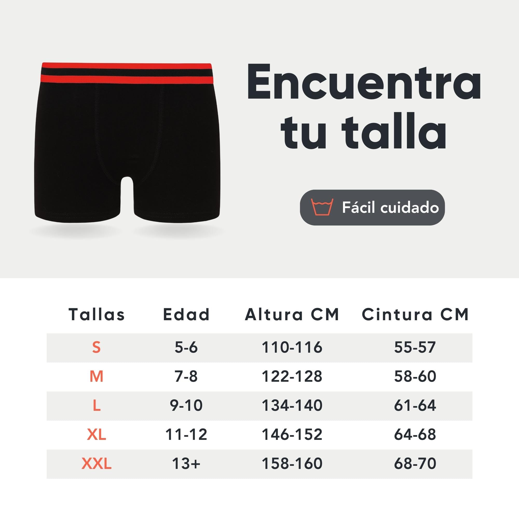 Bóxers FM London para niños con Cintura elástica Paquete de 8 - Calzoncillos bóxer cómodos para niños
