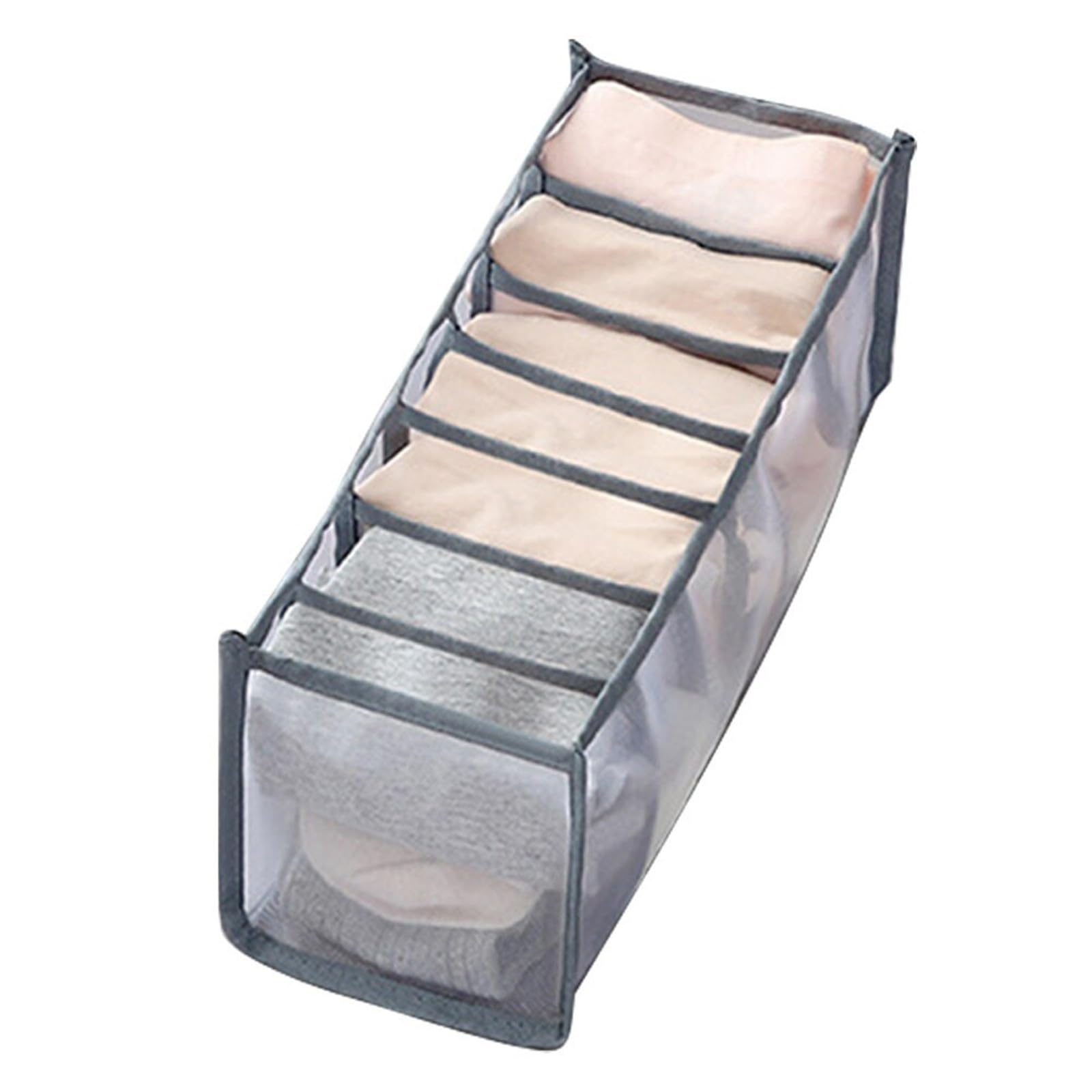 BAYNOPURIN Sock Storage Box Dormitory Closet Organizer For Socks Home Separated Underwear Storage Box 30 Grids Bra Foldable Drawer(Black)
