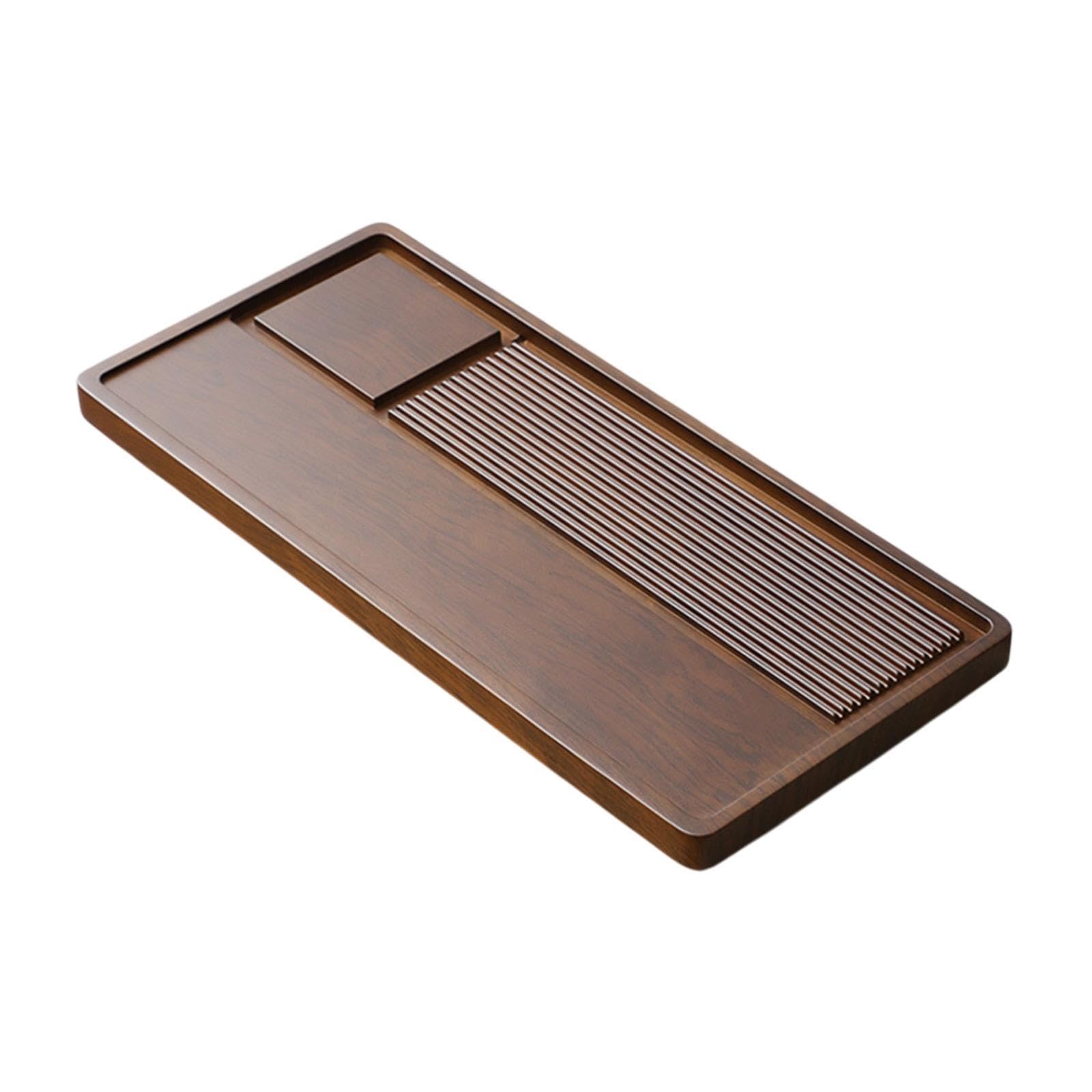 Bambusowa taca na herbatę – wielofunkcyjny stolik do herbaty kungfu z drenażem, 50 x 28 cm, elegancki design do domowej herbaciarni i serwowania herbaty, trwały i wszechstronny