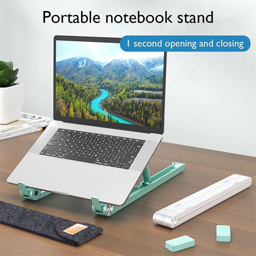 Supporto per laptop Supporto per supporto Riser Base per staffa portatile pieghevole regolabile in altezza per supporto per tablet PC notebook da 11-17 pollici(Blanco)