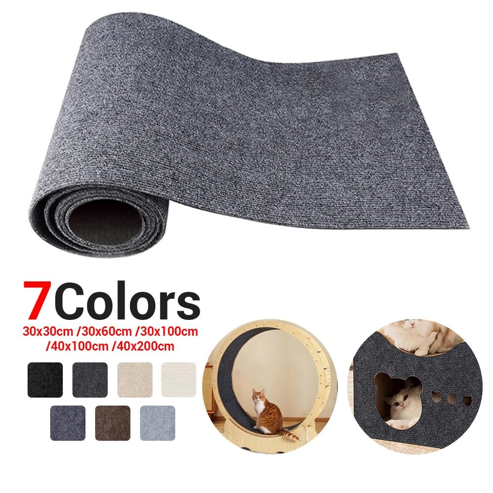 Kratzmatte für Katzen, Selbstklebend Kratzmatte Katze, DIY Trimmbarer Teppich Matte Pad Katzenkratzbretter, Kratzschutz Katzenkratzmatte für Schützt Teppiche Sofa Möbelschutz(grau,XL)