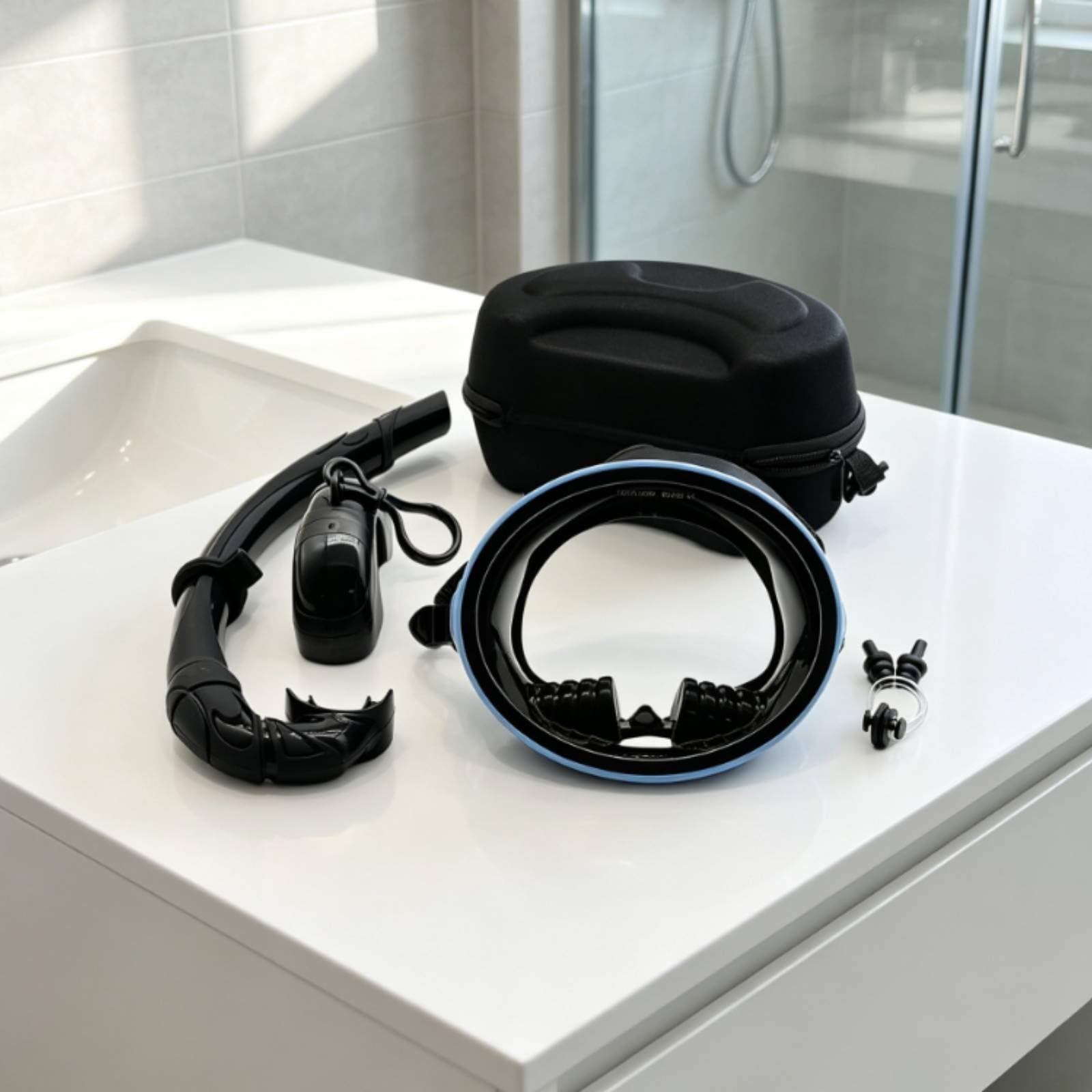 Schnorchelset mit Schnorchel und Taucherbrille verstellbar Schnorchelset mit Taucherbrille beschlagfest Tauchmaske Box für Schnorchler, Urlaub