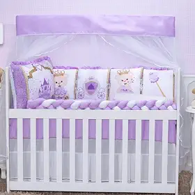 Kit Berço Sublimado12 Peças - Conforto e Estilo para o Enxoval do Bebê (Castelo Lilás)