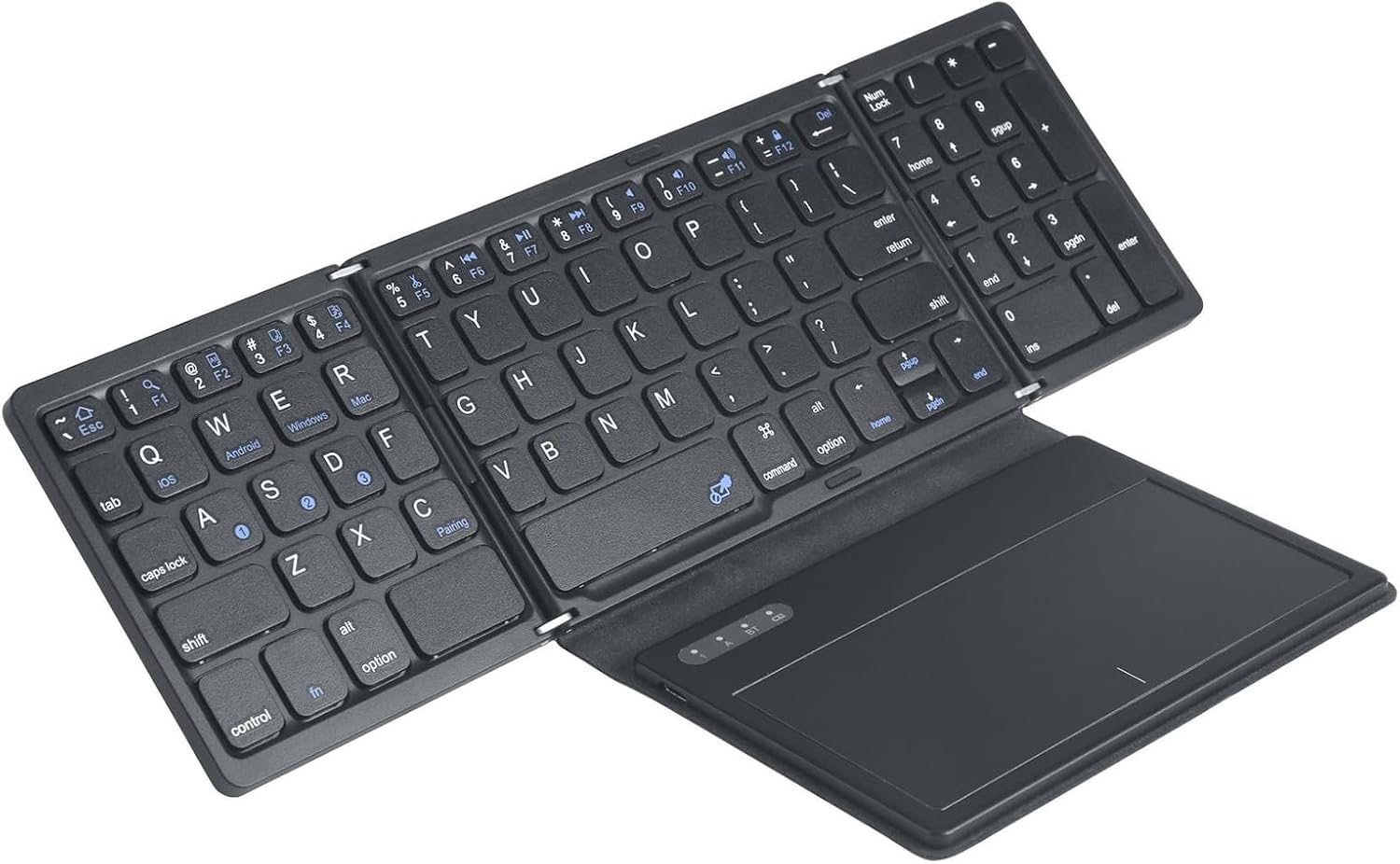 Eacam Ultra Thin Wireless Keyboard - Four Fold With Large Touchpad, BT ...