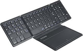Domary B055 Teclado sem fio ultrafino Quatro dobras com touchpad grande Teclado BT Tablet Miniteclado silencioso