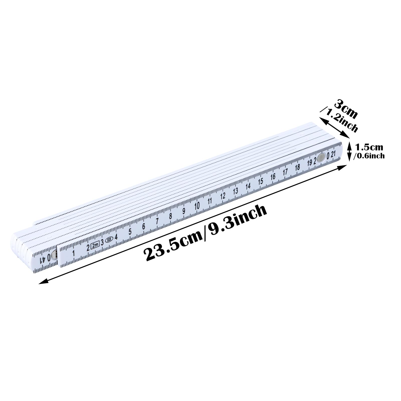 Metro Pieghevole In Legno Da 2 Metri - Con Scala Angoli, Numeri Leggibili, Blu - Foto 4