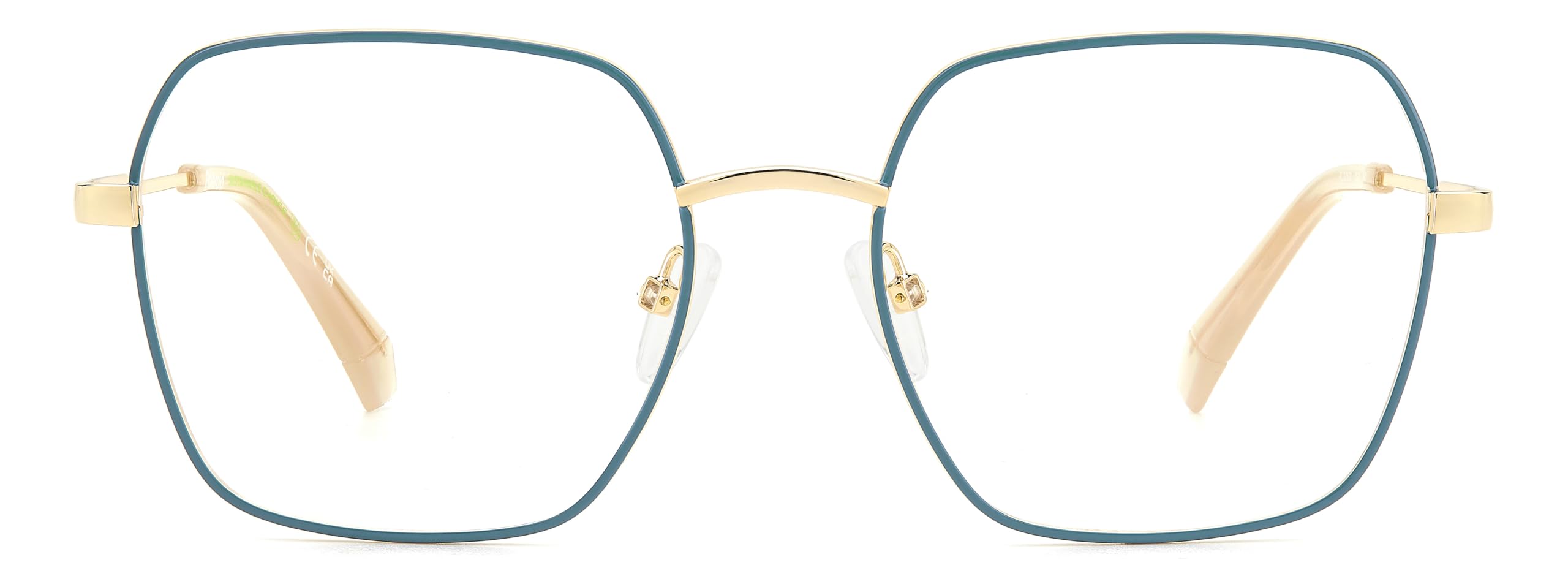 POLAROID Brille mit Sehstärke für Damen optional mit Sonnenbrillentönung oder Blaulichtfilter, Rechteckig, gefertigt aus Öko-Metall, Modell: 108080 (inklusive Brillenetui)