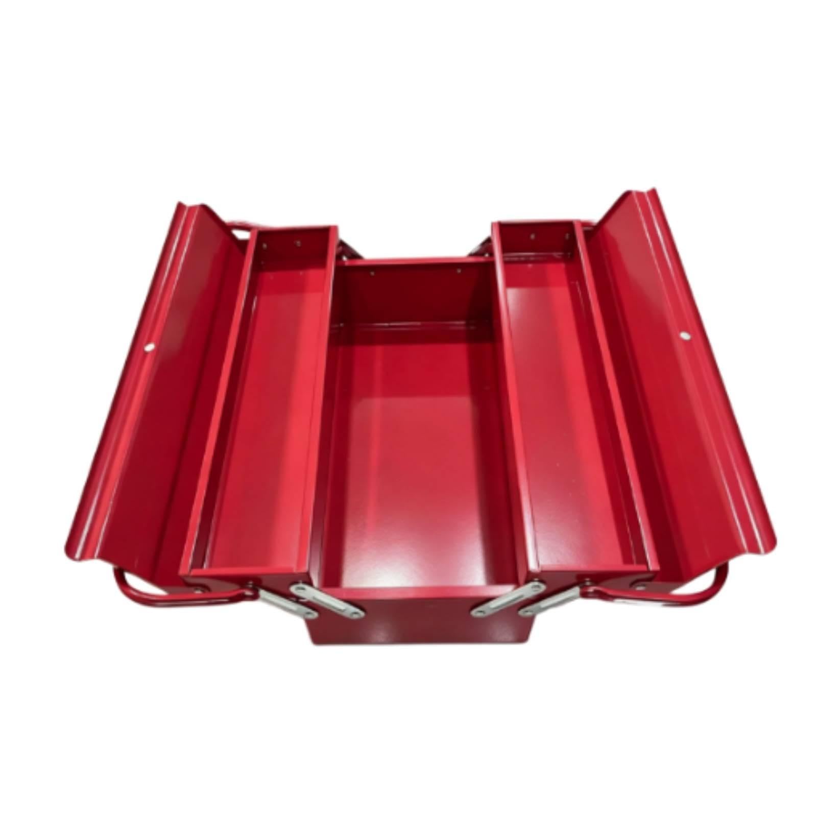 Cantilever Tool Box Double-Layer Metal with Handle Portable Foldable Tool Organizer for Mechanics, Technicians, Garage, Workshop, Work Site-image-6