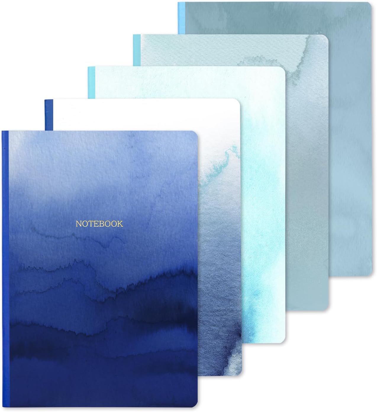 Journal Pack Notebook Set of 5 - Lightweight & Portable Journals Bulk Notebook Pack - School & Work Journal Notebook Packs - 30 Sheets - 60 Pages Stitch Bound Notebook Journal Set