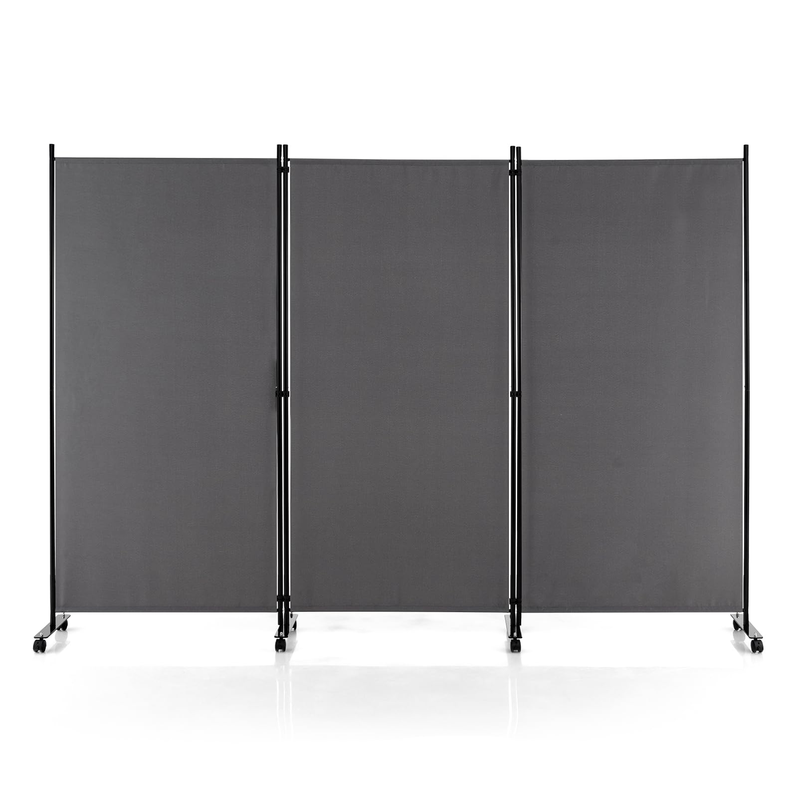 Multigot 1/3/4/6 Panel Room Divider, Folding Wall Privacy Screen Protector, Movable Partition Privacy Separator for Living Room Bedroom Office(Grey, 3 Panels: 260 x 30 x 180cm)