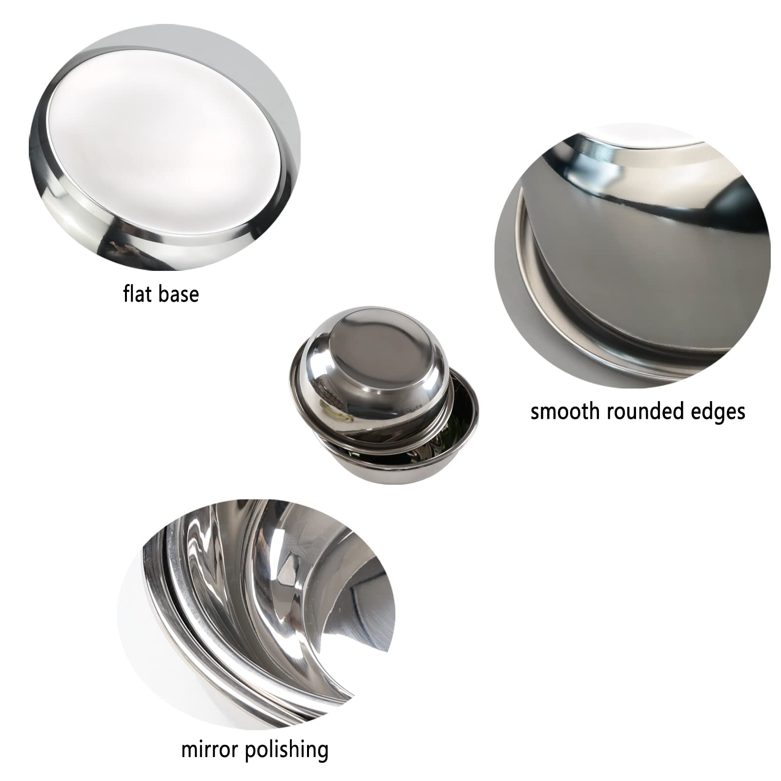 Paquete de 4 cuencos de acero inoxidable para mezclar, cuencos de metal para preparación de cocina