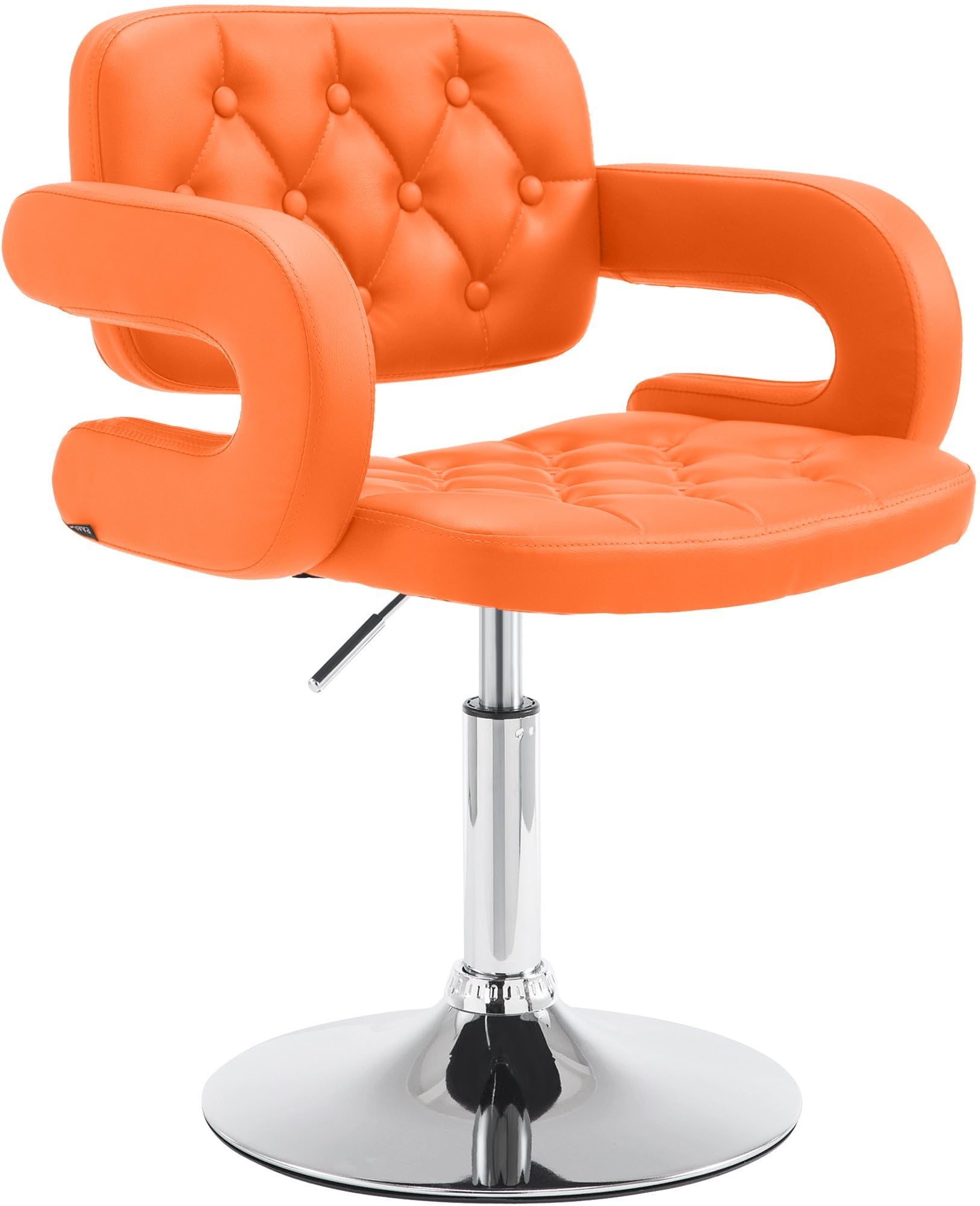 CLP Sedia Lounge Girevole Dublin In Similpelle I Poltroncina Design Chester Altezza Regolabile I Sedia Con Braccioli Imbottita, Colore:arancione