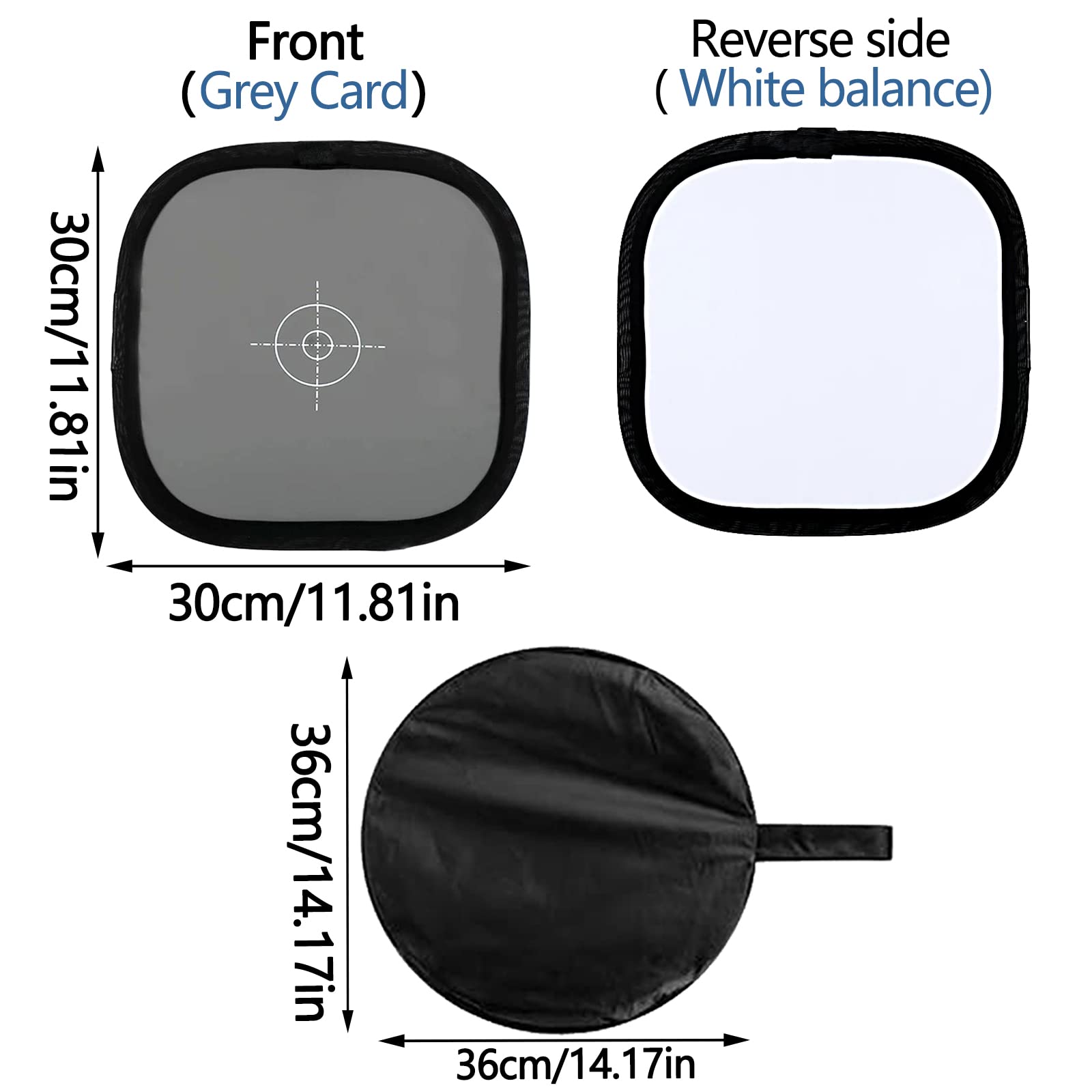 Carte Gris 18% Et Balance Des Blancs Double Face - 30 Cm Pliable, Cuir PU, Pour Photo Et Vidéo