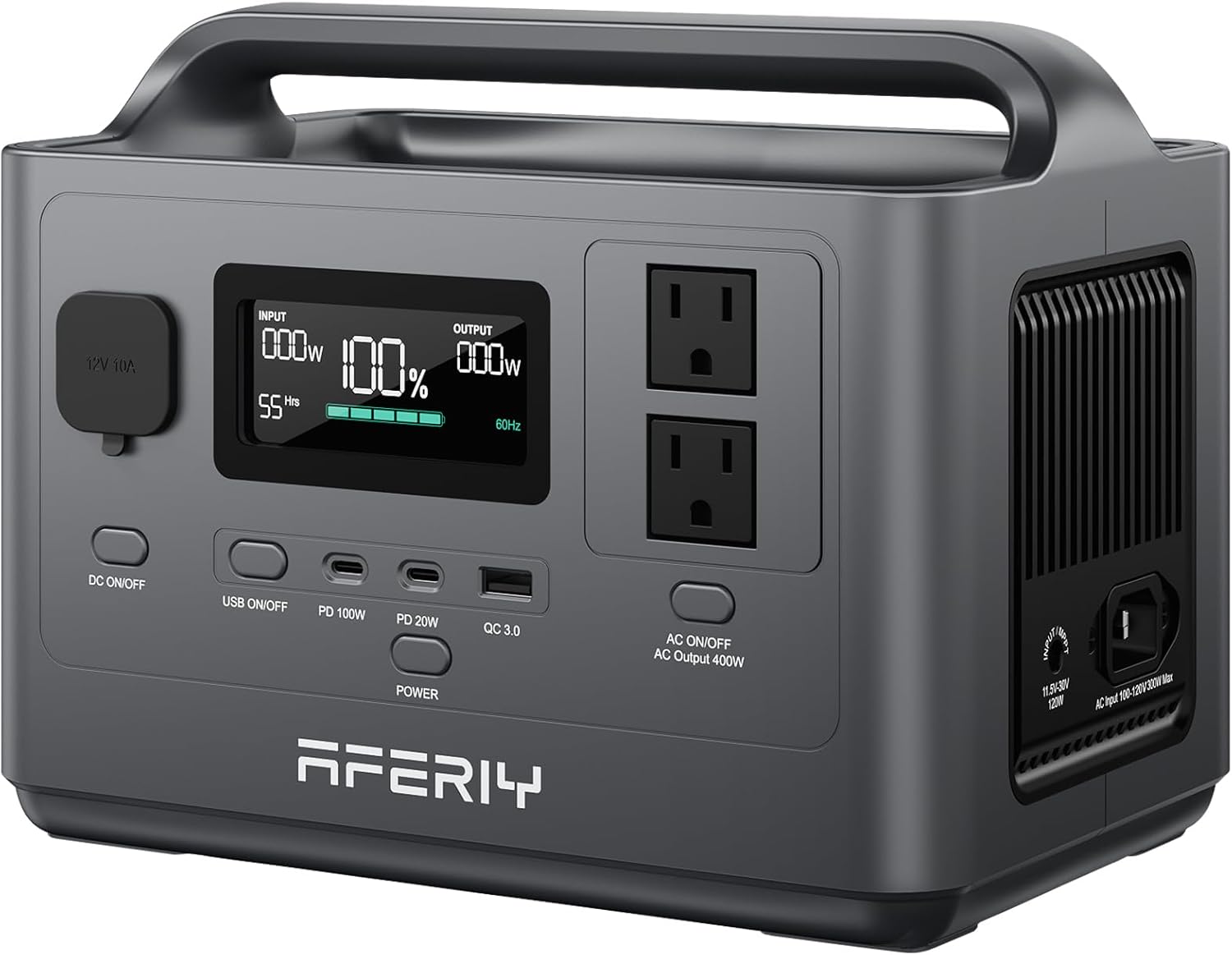 AFERIY P040 Portable Power Station, 256Wh Solar Generator with 2x400W AC Outlets, 120W Solar Input, 1.2H Fast Charging, for Camping, RV, CPAP, Home Use AF-P040 - Image 1 of 8
