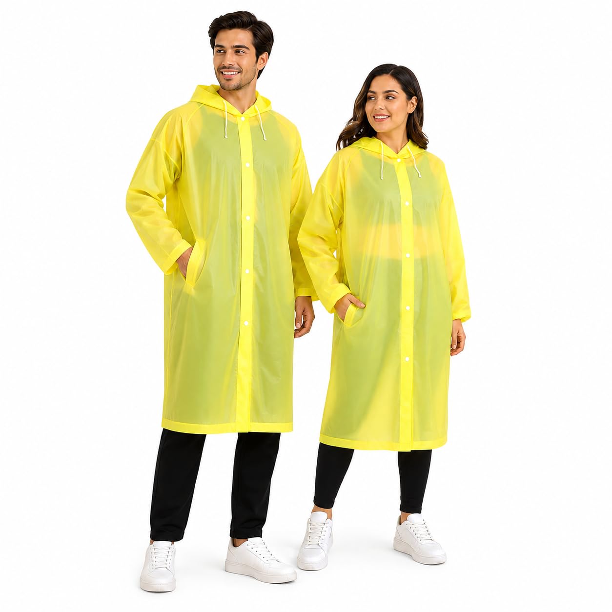 universal hub Eco-Friendly EVA Poncho Raincoat for Men & Women, Lightweight Waterproof Coat with Hood, Adjustable Drawstring, Button Closure Reusable & Durable Outdoor Rainwear-picture-10
