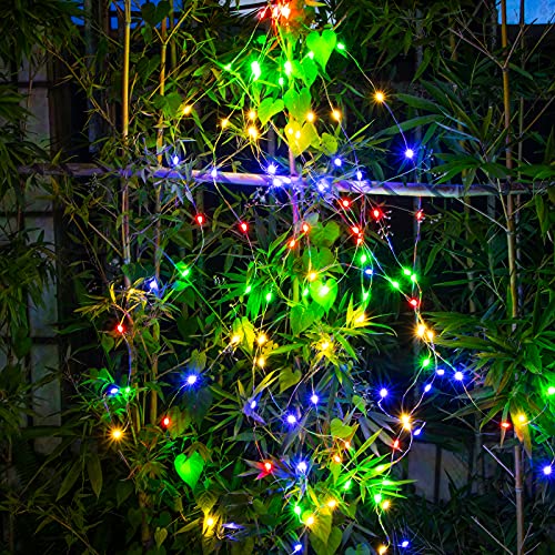Led Lichterbündel, 1.6M 160 LED Wasserdichte Dekorative Led Lichterkette, 8 Lichtmodi Led Bunte Lichterketten für Innen und Außen, Party, Hochzeit, Weihnachtsbaum, Gartendekoration im Freien (color) Cover