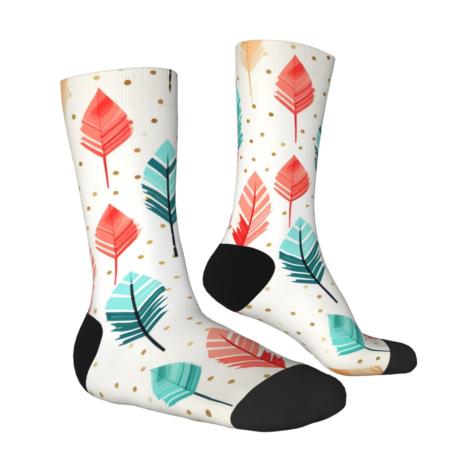 LZQPOEAS Coral and Teal Arrows Athletic Socks Unisex Cushioned Crew Socks Hiking Running Calf Sock Soft Above Ankle Sock