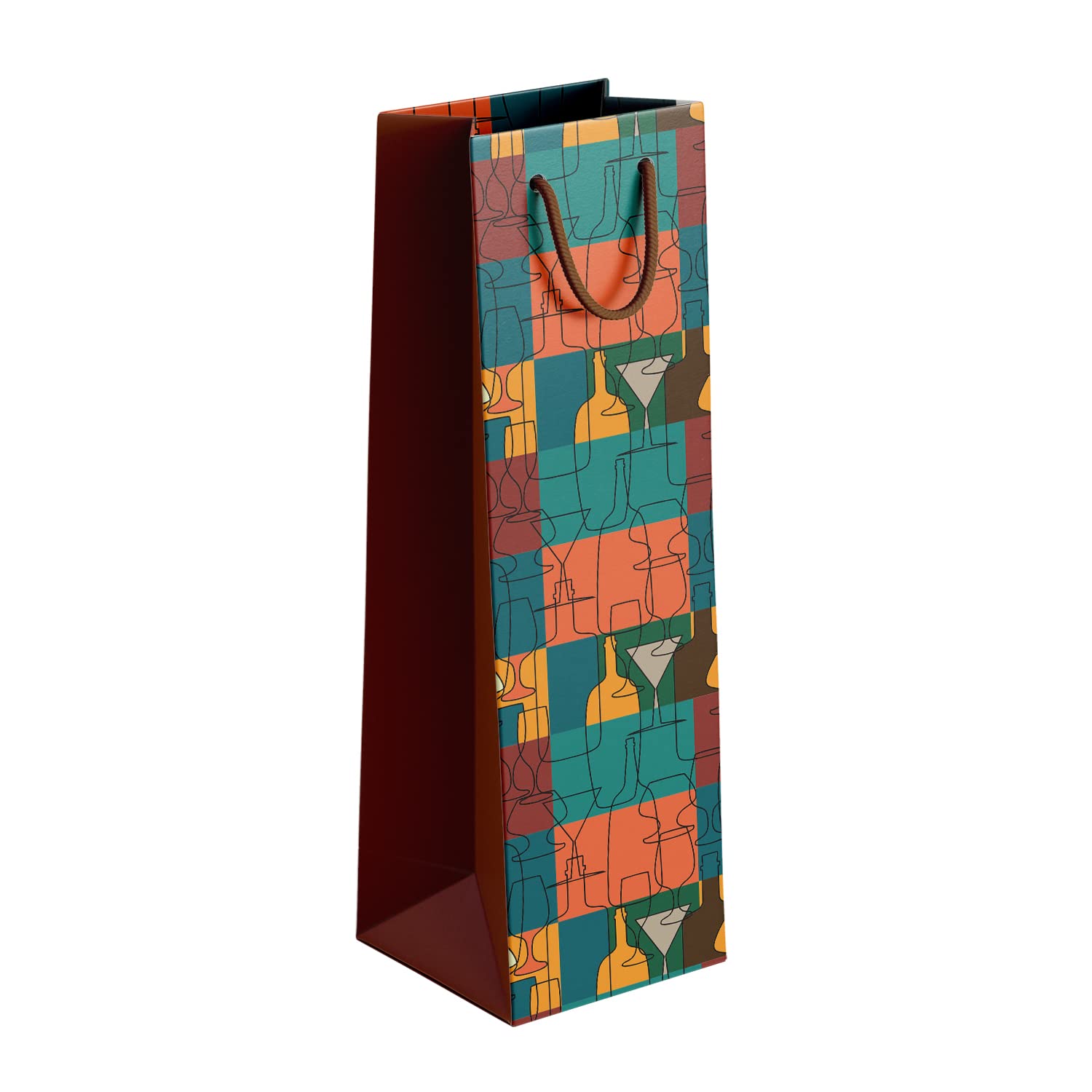 PaperPep Multicolor Barrel & Bottles 14"X4.85"X3.65" Wine Paper Bag Pack of 10 | Wine Bottle Bags for Return Gifting, Birthday, Presents & Other Occasion (B0BZJCD98B) Amazon Price History, Amazon Price Tracker
