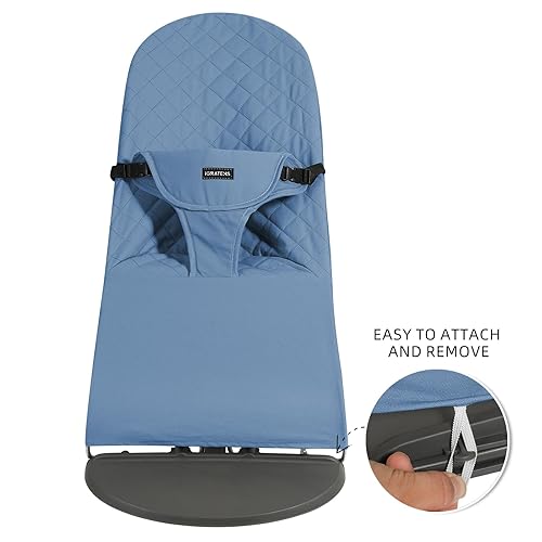 Miniatura 3 de Asiento de tela para gorila - Funda para bebé Bjorn Bouncer Balance Soft & Bliss, 100% algodón, agradable a la piel, lavable a máquina, azul