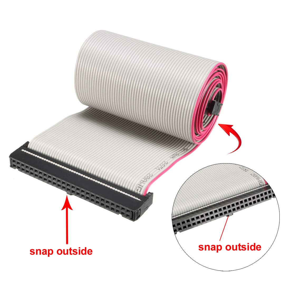 Amazon.com: uxcell IDC Gray Wire Flat Ribbon Cable 50 Pins 128cm