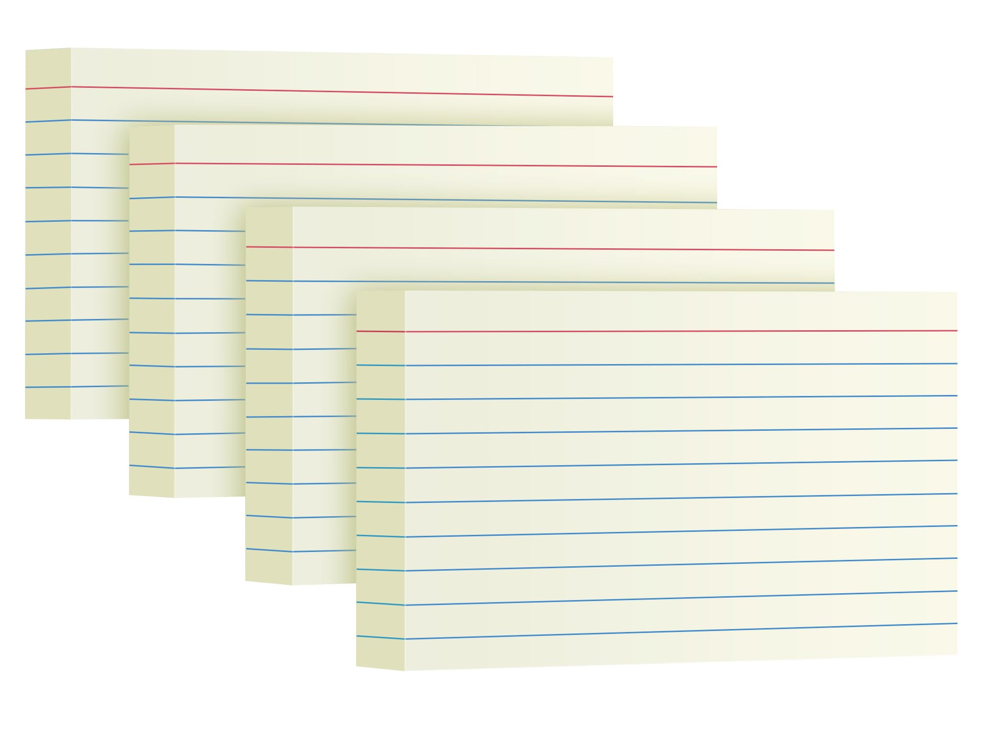 YIZUUN Cream Index Cards 3x5, 200 Pack, Ruled Index Cards, Flash Cards for Studying, Heavy Note Cards for Office, Home and School, 4 Packs of 50