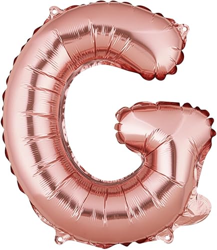 Miniatura 2 de Restaurantware Balloonify - Globo de letras de 16 pulgadas, 1 globo de fiesta del alfabeto, letra G, autosellante, lámina de oro rosa, globo de