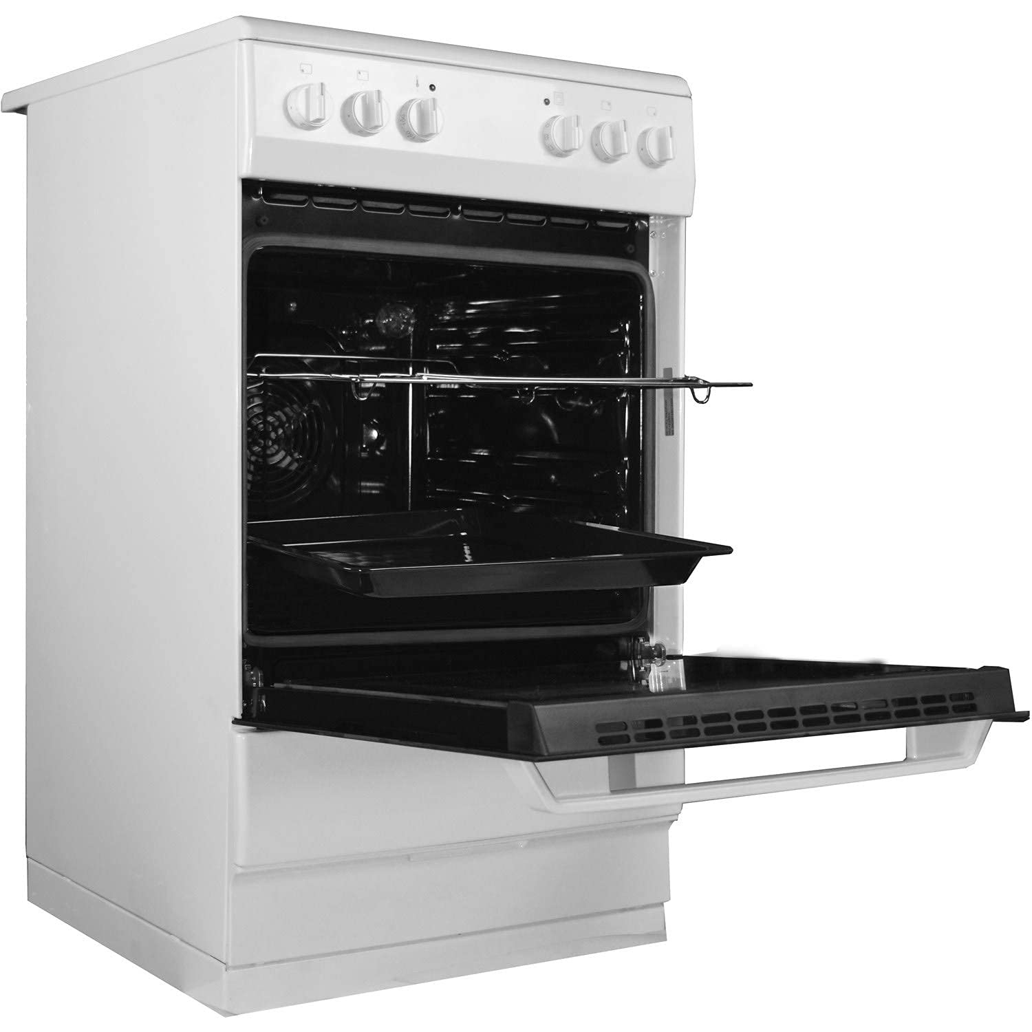 Amica AFC1530WH Freestanding Electric Cooker with Ceramic Hob, Conventional Oven, 50cm wide, White — view 3