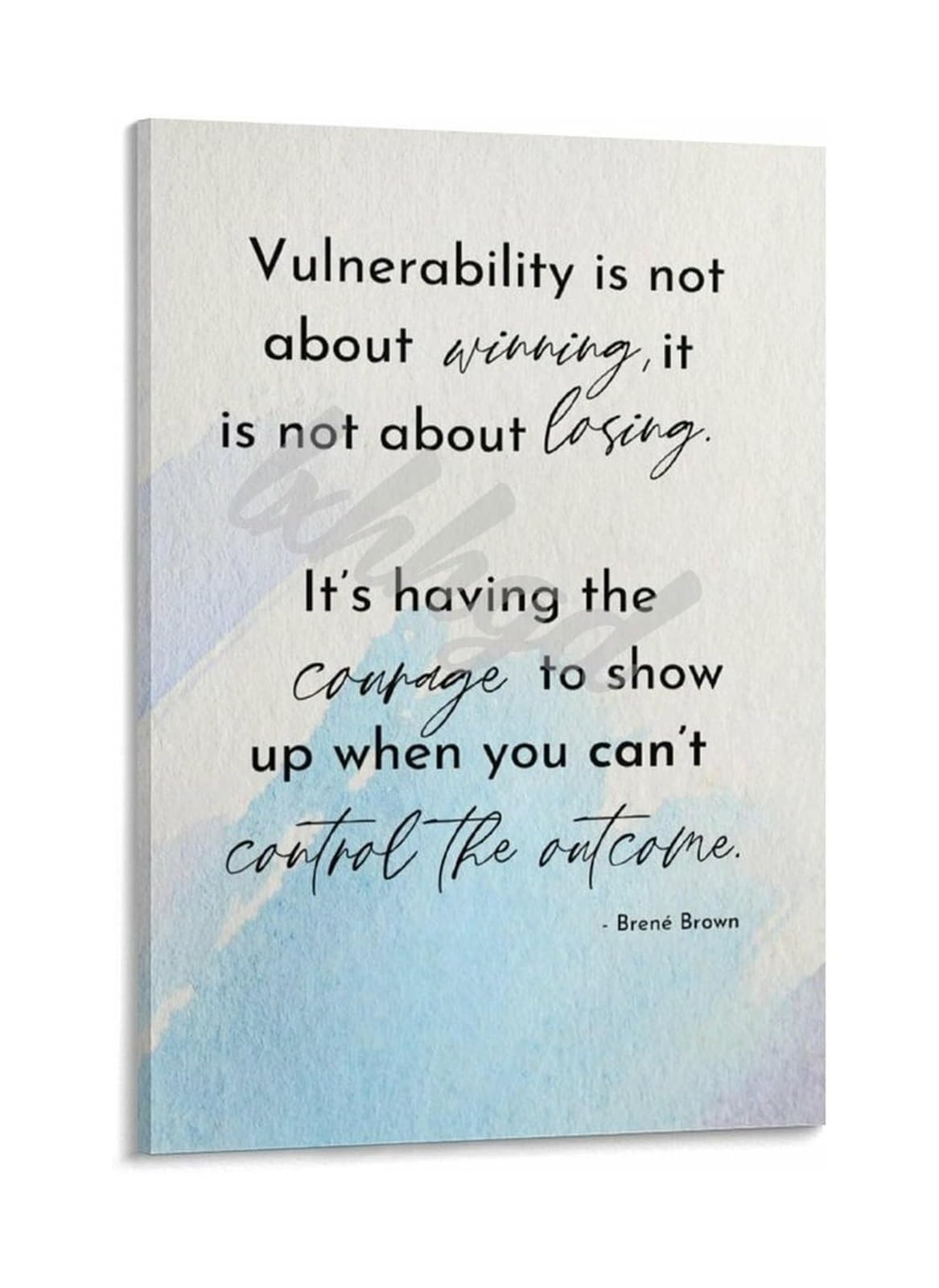 NWPNLXEA Wholehearted Living Quote Poster Courage Vulnerability Inspirational Wall-Art For Home Office Self Improvement Decor