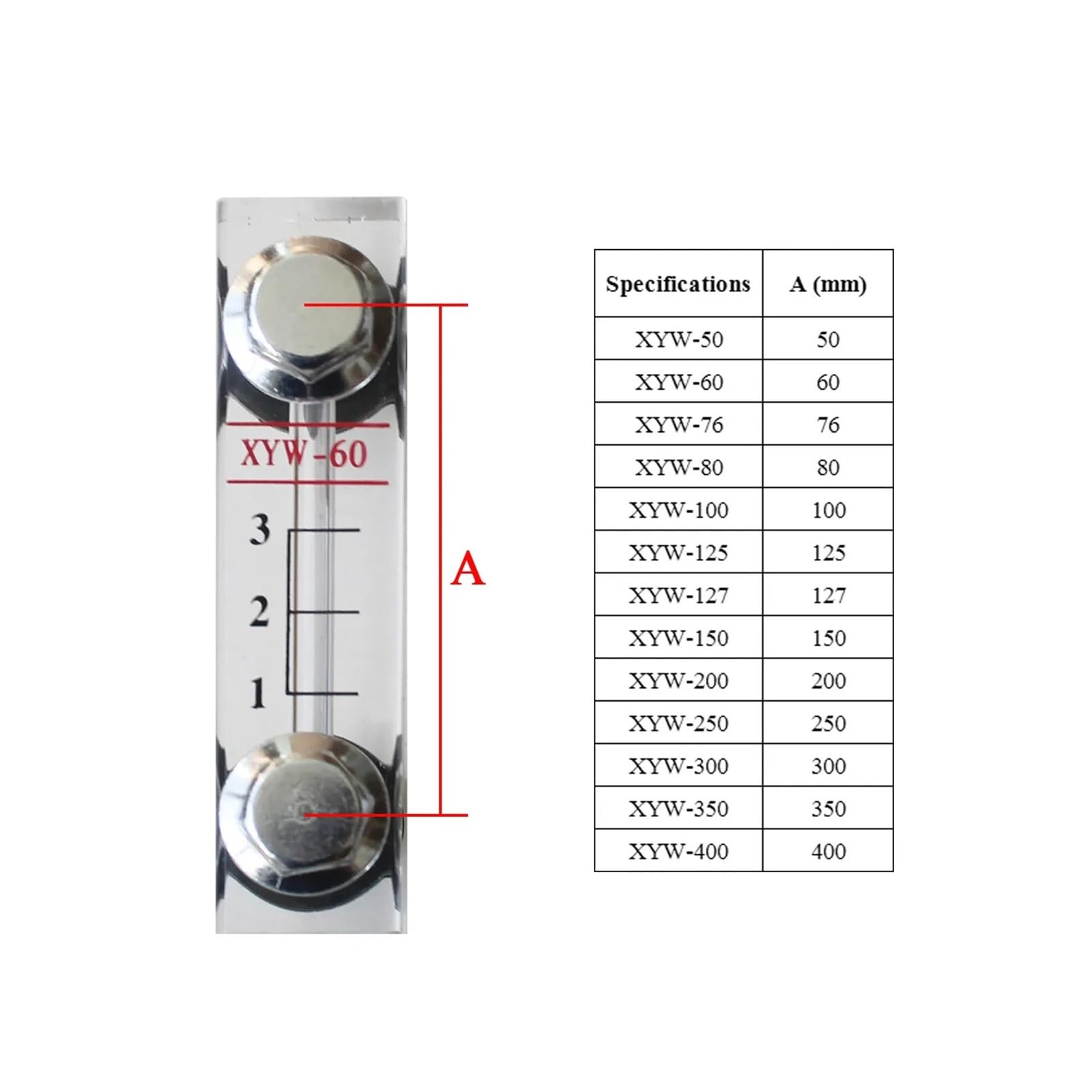 1 STÜCK Hydrauliktank-Füllstandsanzeige M10 Hydrauliköl-/Wasserstandsanzeige Acryl-Füllstandsanzeige Ersatzzubehör(XYW-80)