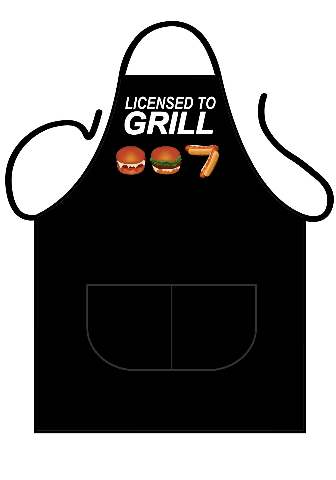 Iconic Aprons Unisex Multi-Colour Licensed To Grill (Buns) Apron, Polyester-Cotton, 90 X 69 X 0.1 Cm