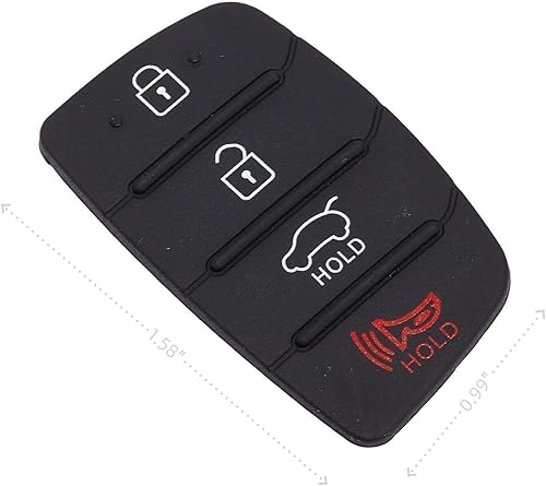 Miniatura 5 de Autycle Reemplazo de la cubierta externa del llavero del mando a distancia del cojín de goma de 4 botones para Hyundai Sonata, 1 unid