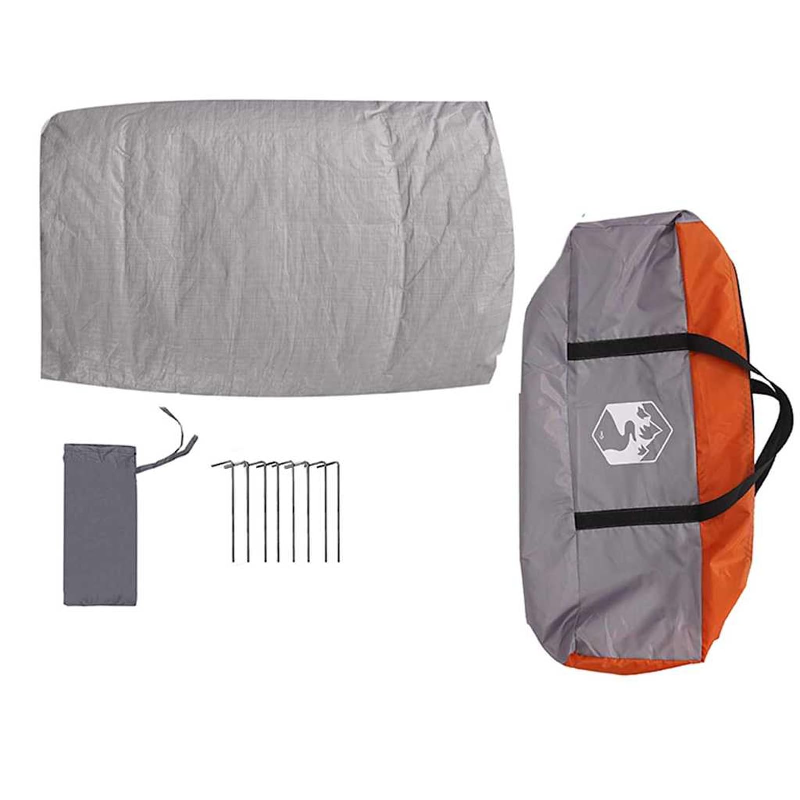 Tenda da Campeggio per 7 Persone, con Tetto Grigio e Arancione, 300x300x250 cm, in Poliestere 185T con Rivestimento PU, Impermeabile e Resistente ai Raggi UV, per Campeggio Estivo, Viaggi e Weekend al
