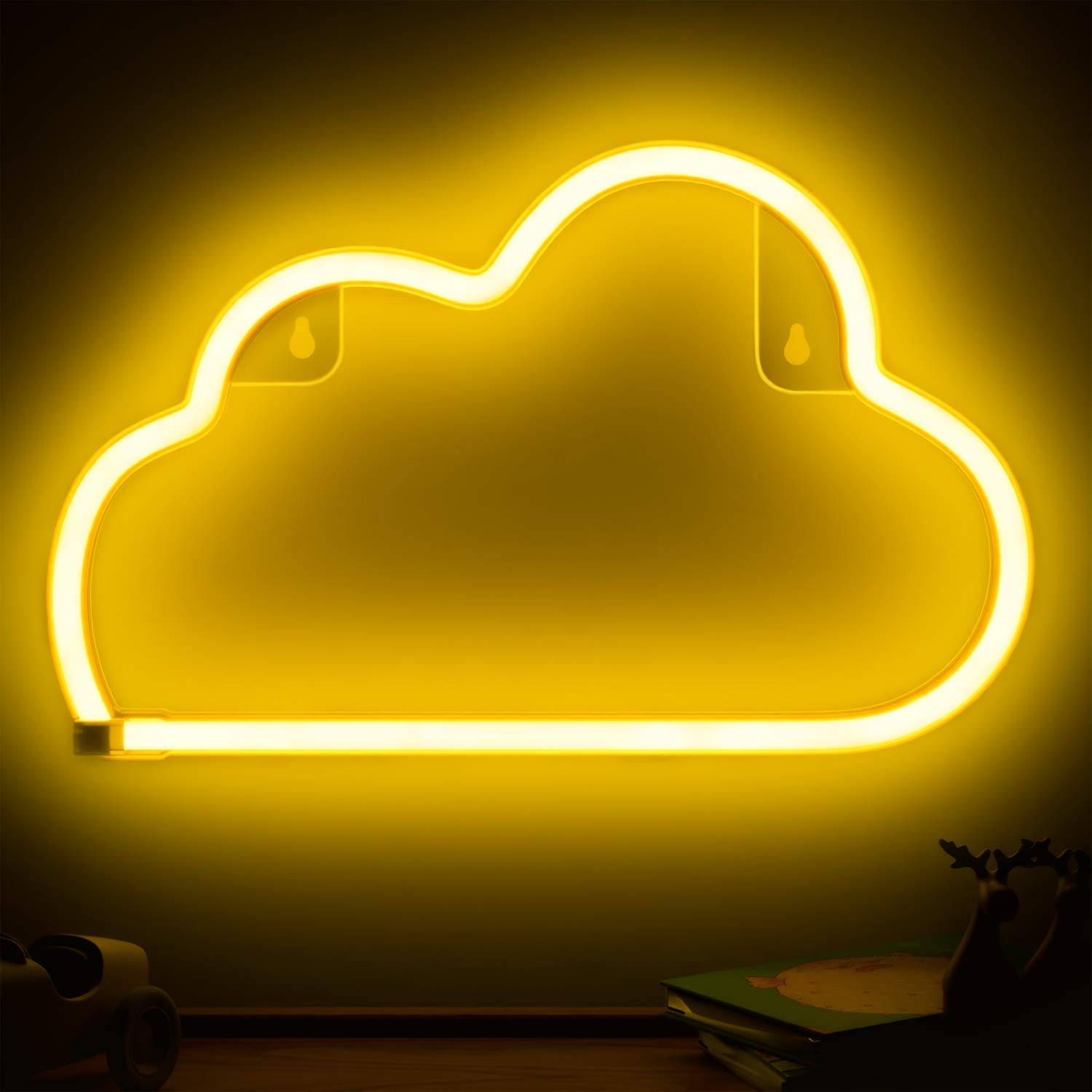 XIYUNTENeon Sign Cloud Neon Light Sign for Wall Decor, Battery or USB Powered Led Cloud Light Warm White Neon Signs for Bedroom, Kids Room, Living Room, Bar, Party, Christmas, Wedding