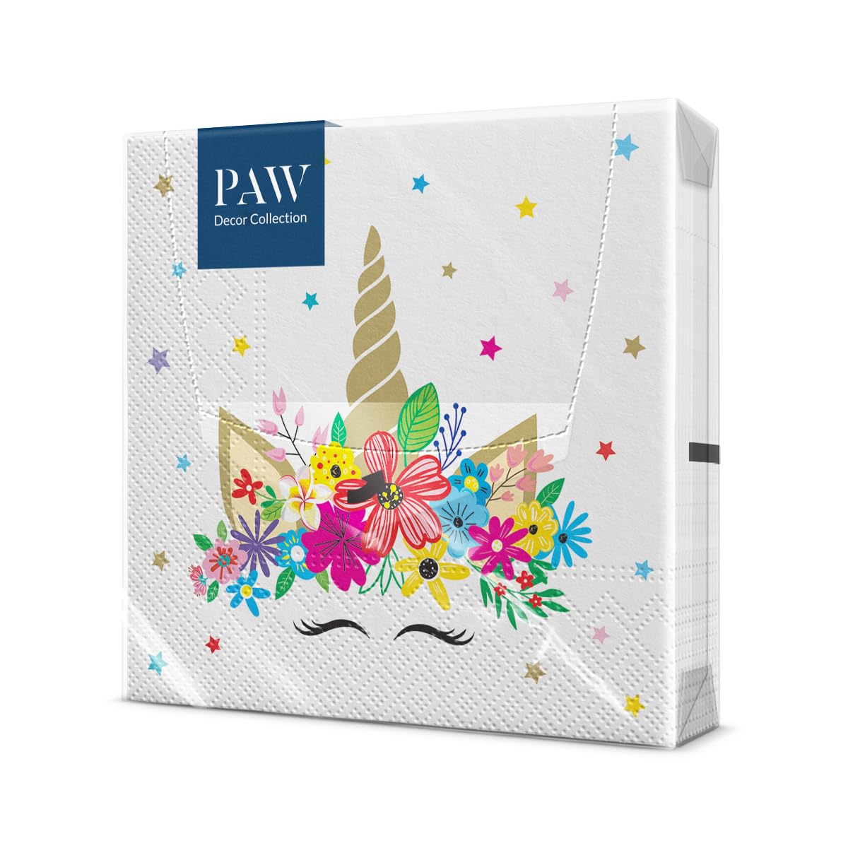 PAW - Napkins 3-Ply (33 x 33 cm) I 20 Pieces I Perfect for Children's Birthdays, Parties, Communion, Celebrations i Paper Napkins Colorful with Party Theme I Unicorn, Animals, Party - Unicorn Party