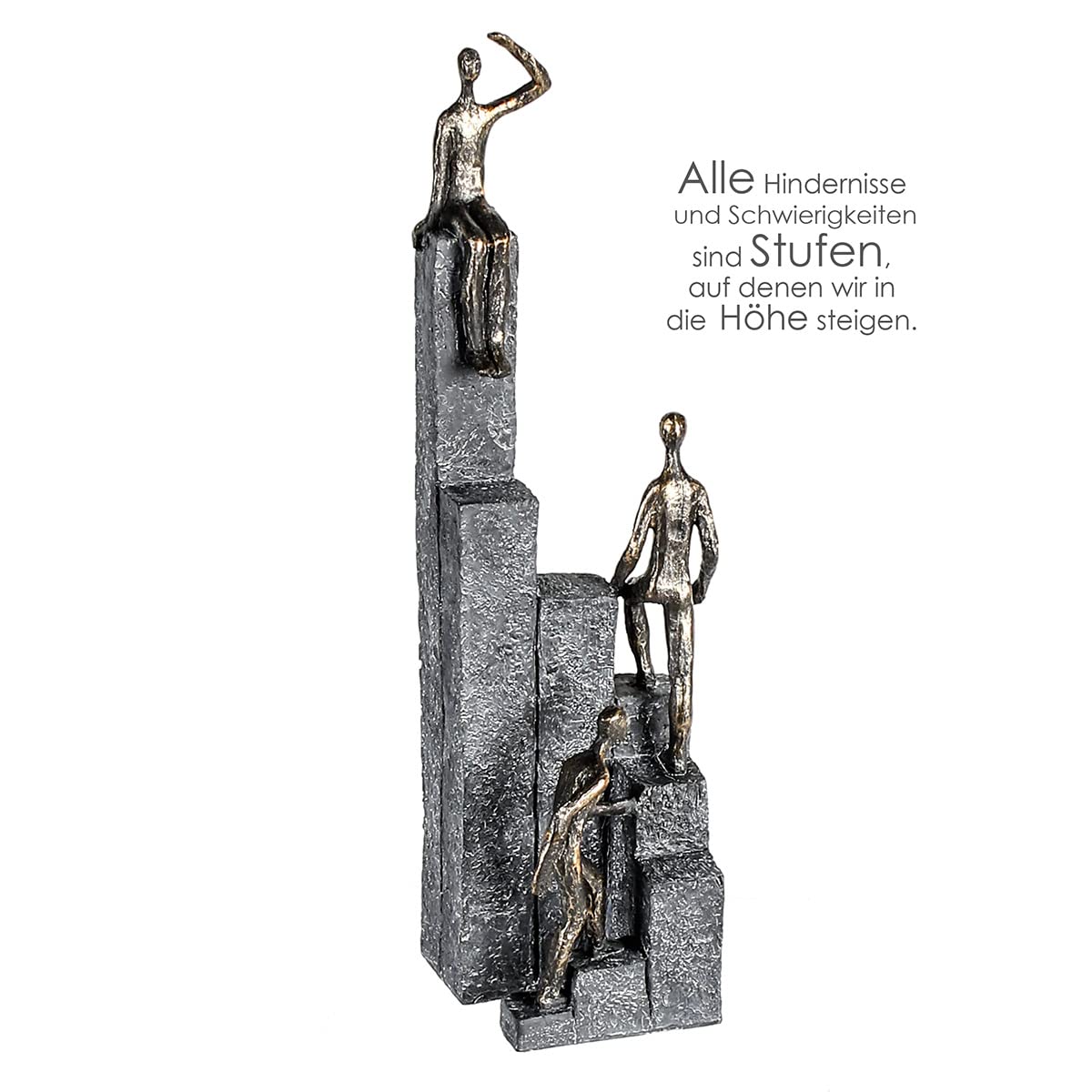 Casablanca Skulptur Climbing, Deko Figur Bronze, Grau, Kunstharz Statue Wohnzimmer, Büro Dekoration H. 39 cm x B. 10 cm - Moderne Skulpturen